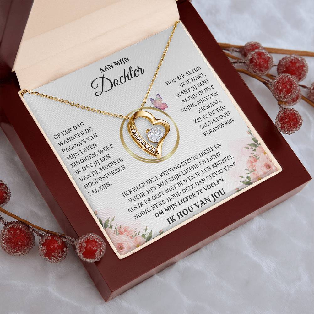 To My Daughter - Filled with My Love and Light - Heart Necklace