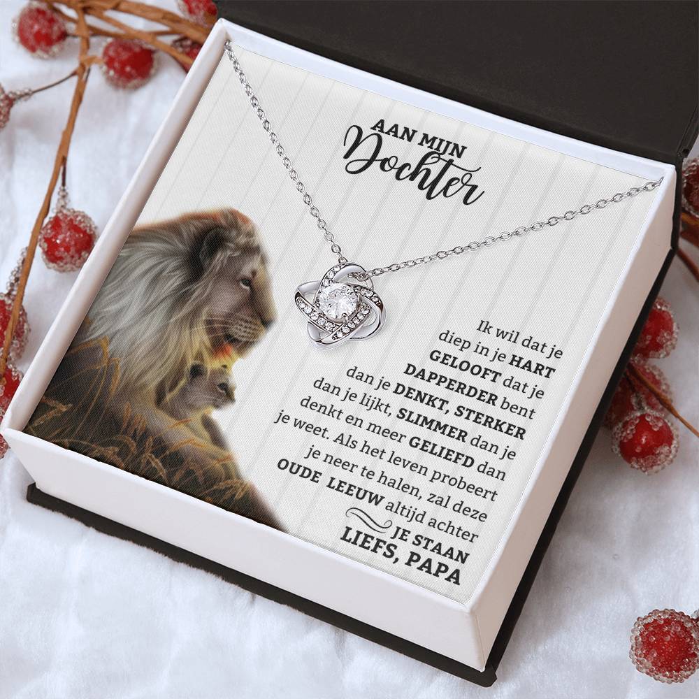 To My Daughter - Always Believe - Love Knot Necklace