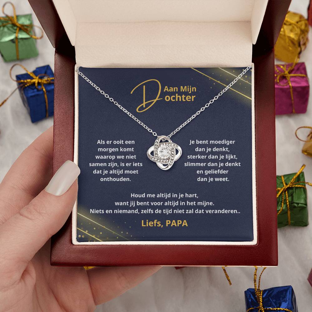 To My Daughter - Always Keep Me in Your Heart - Love Knot Necklace