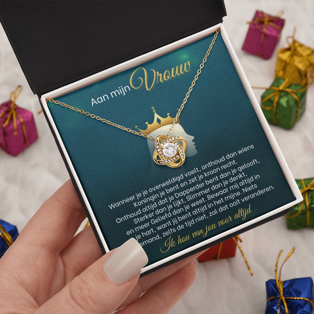 To My Wife - Straighten Your Crown - Love Knot Necklace