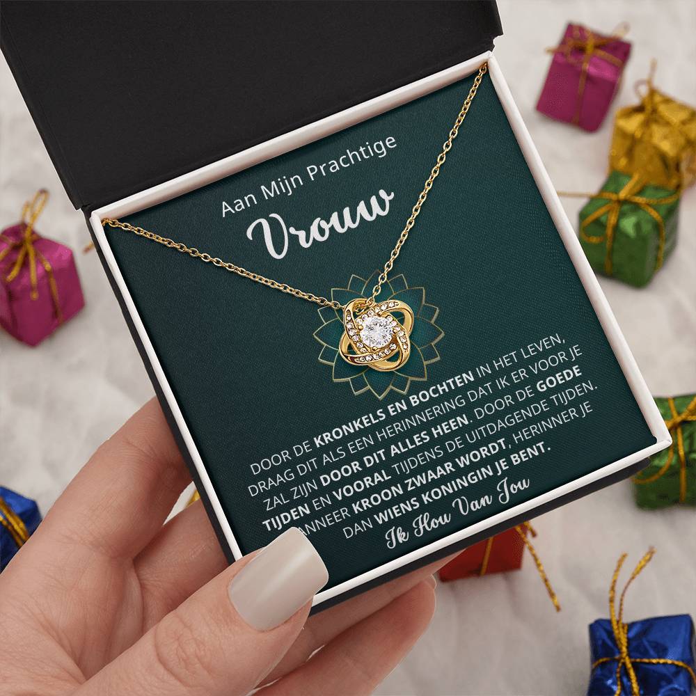 To My Beautiful Wife - I Will Be There for You - Love Knot Necklace