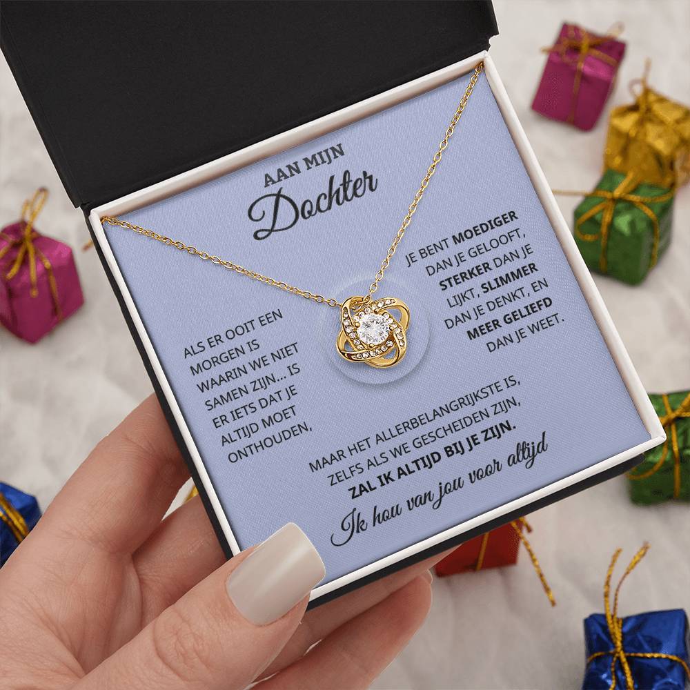 To My Daughter - I Will Always Be With You - Love Knot Necklace