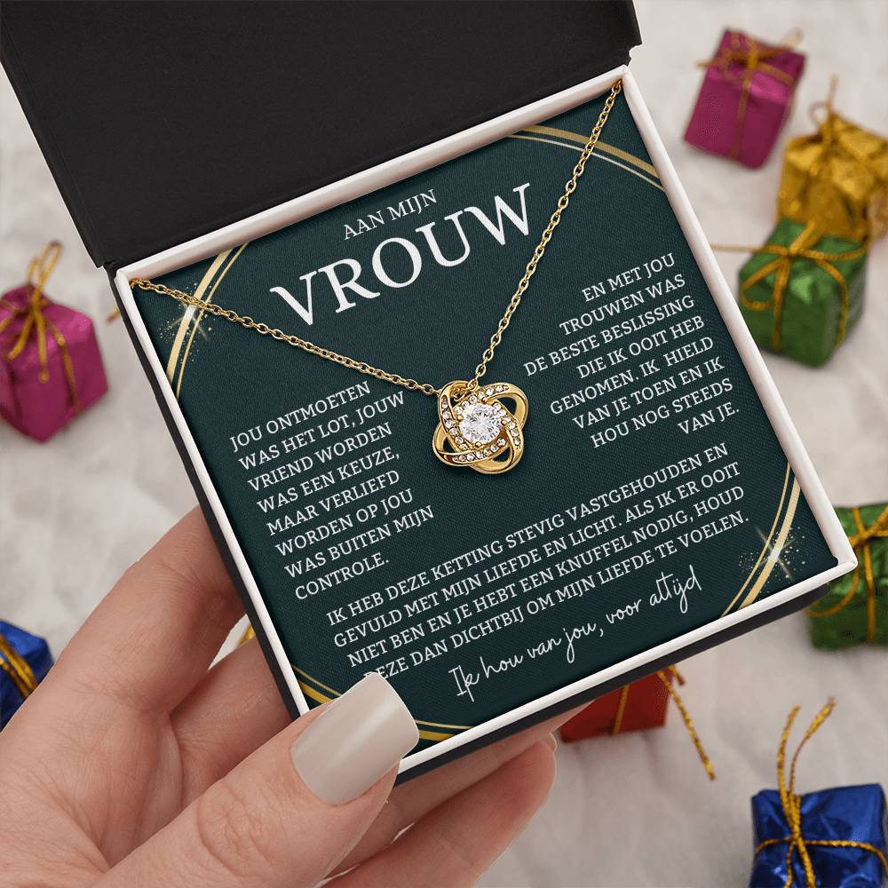 To My Wife - I Will Love You Forever - Love Knot Necklace