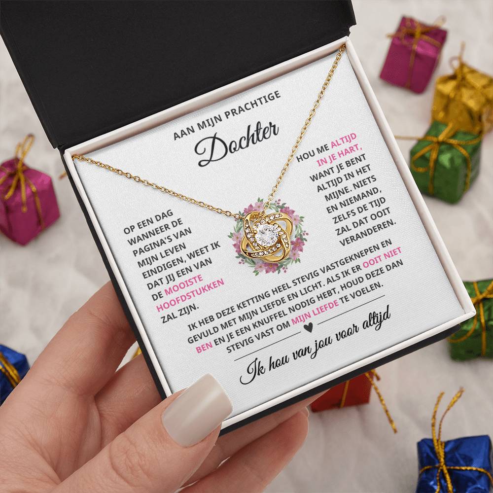 To My Daughter - I Will Always Love You - Love Knot Necklace