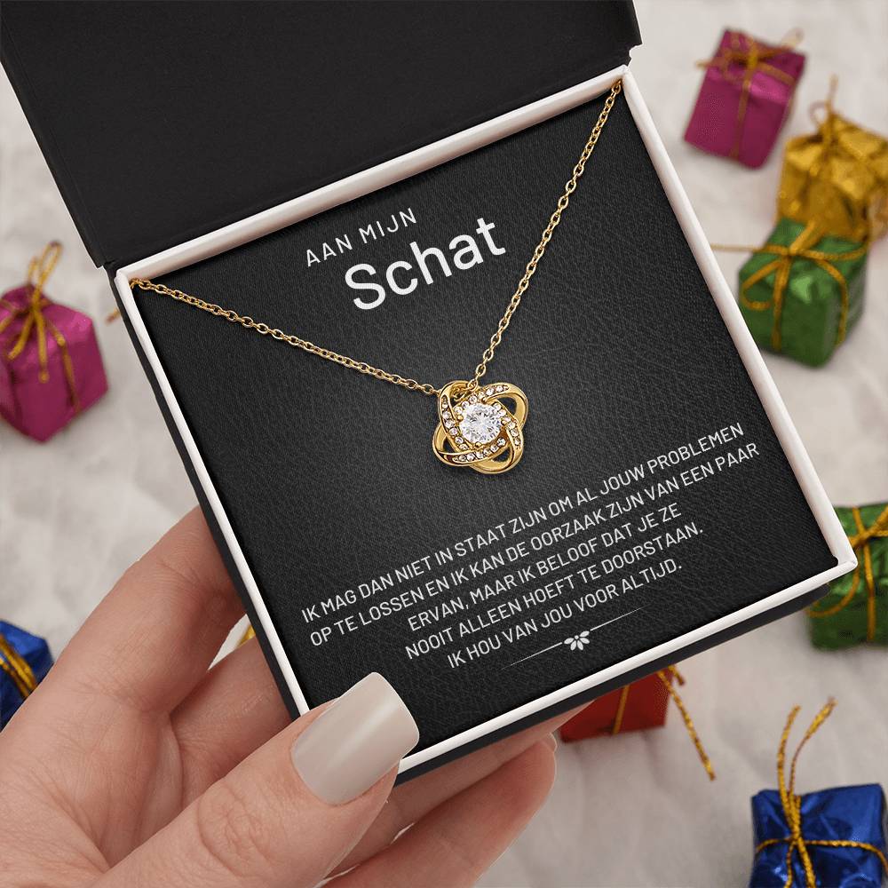 To My Treasure - I Love You Forever and Always - Love Knot Necklace