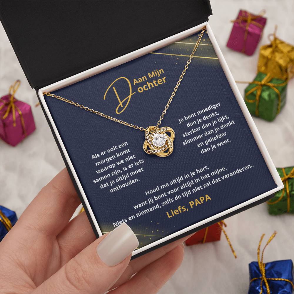 To My Daughter - Always Keep Me in Your Heart - Love Knot Necklace