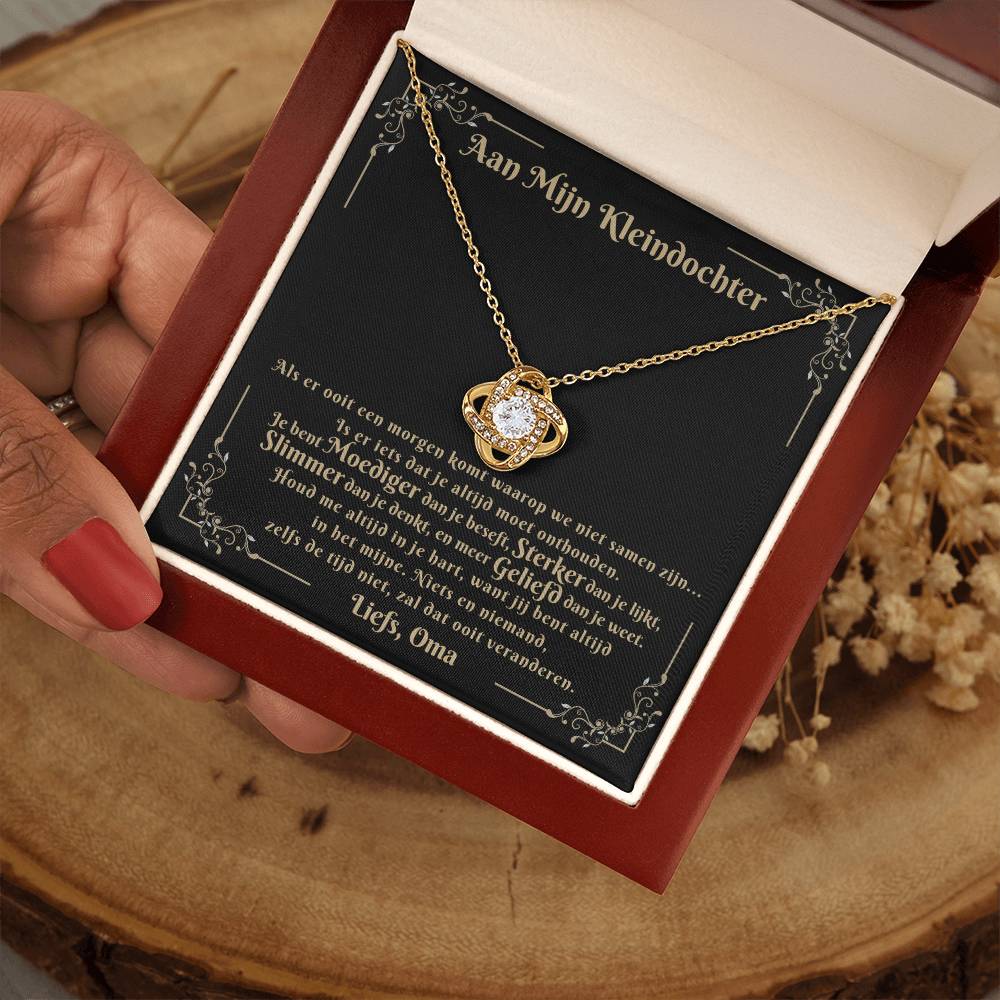 To My Granddaughter - Always Keep Me in Your Heart - Love Knot Necklace