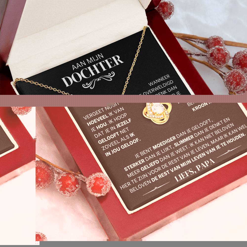 To My Daughter - Love Knot Necklace - Love, Dad