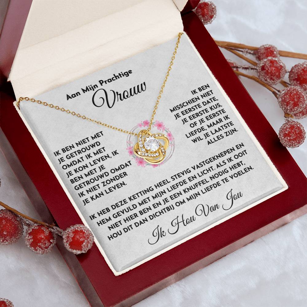 To My Beautiful Wife - I Can't Live Without You - Love Knot Necklace