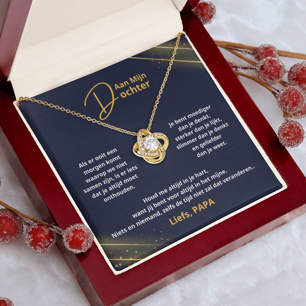 To My Daughter - Always Keep Me in Your Heart - Love Knot Necklace