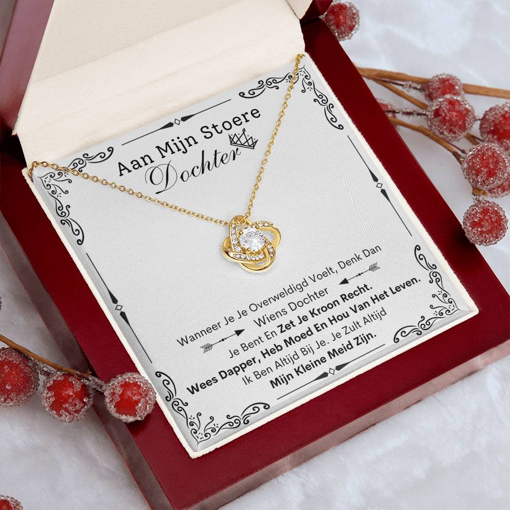 To My Daughter - My Tough Girl - Love Knot Necklace