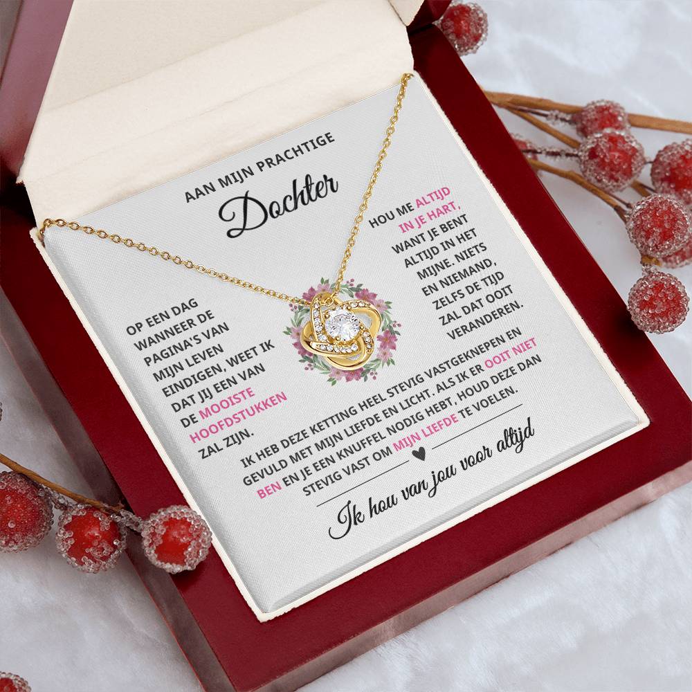 To My Daughter - I Will Always Love You - Love Knot Necklace