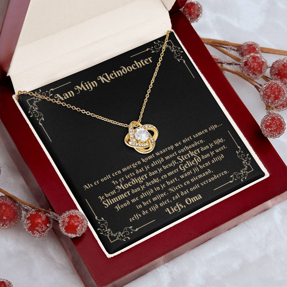 To My Granddaughter - Always Keep Me in Your Heart - Love Knot Necklace