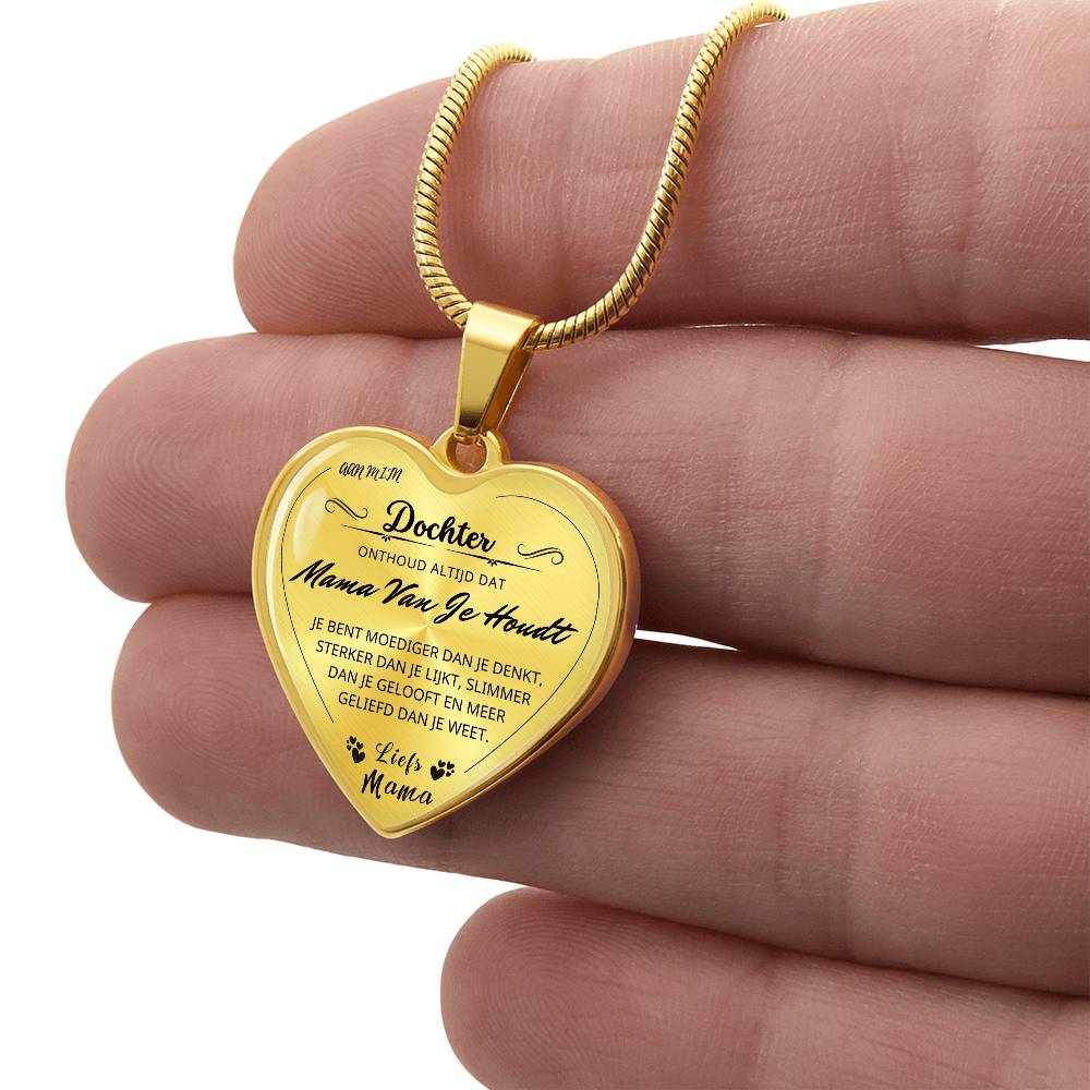 Heart necklace - You are more loved than you know - Love, Mom