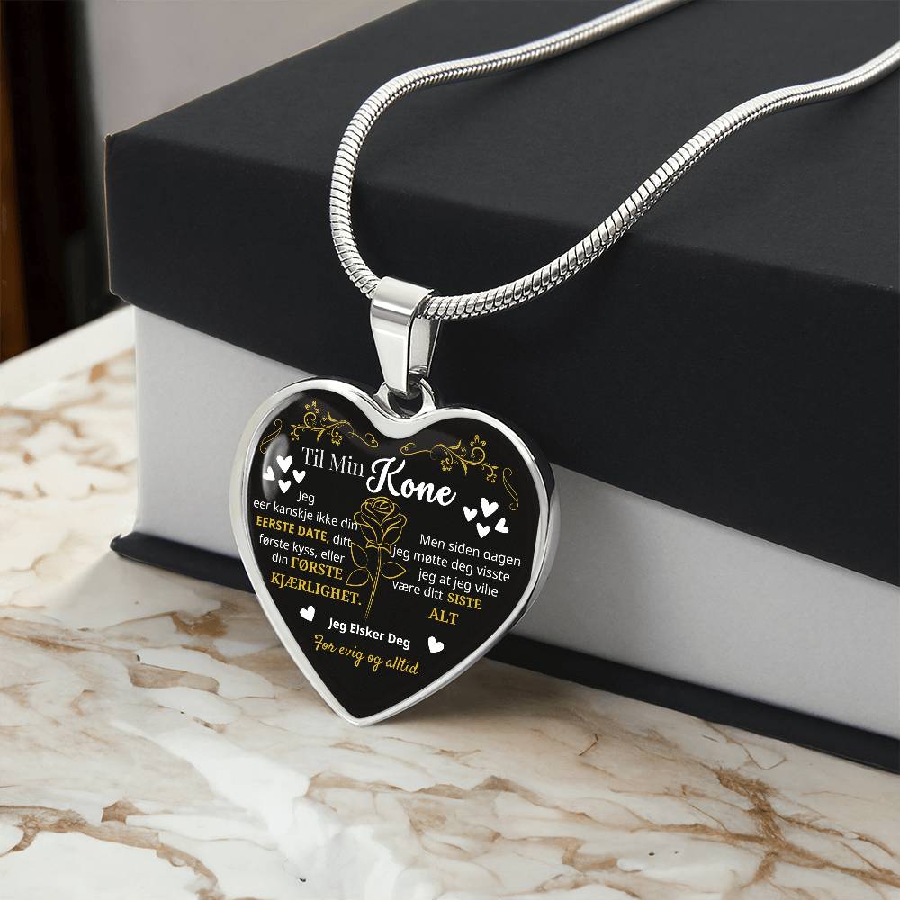 Heart Necklace - I Will Love You Forever and Always - To My Wife