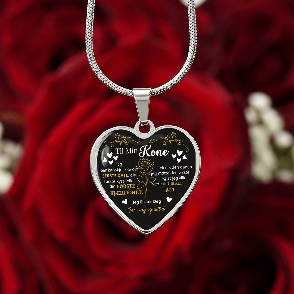 Heart Necklace - I Love You Forever and Always - For My Wife