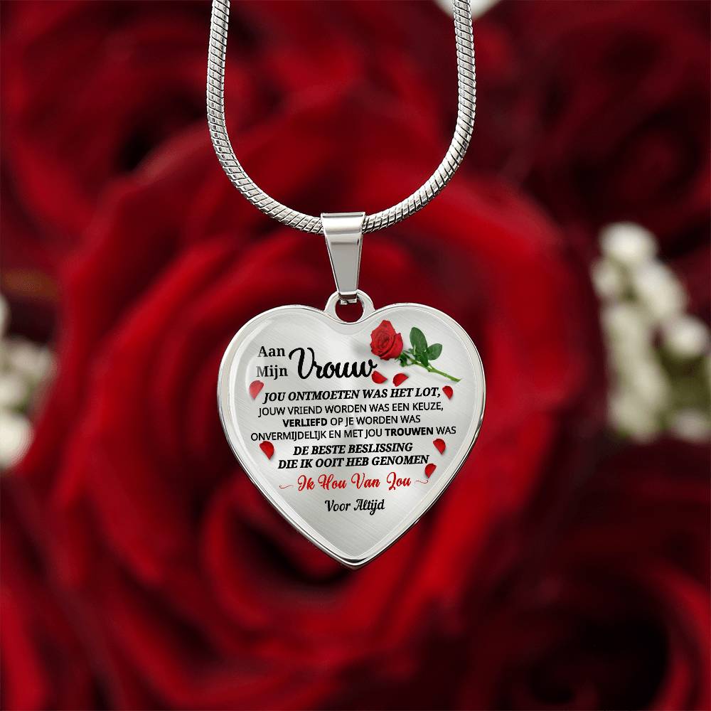 Heart Necklace - I Love You Forever and Always - For My Wife