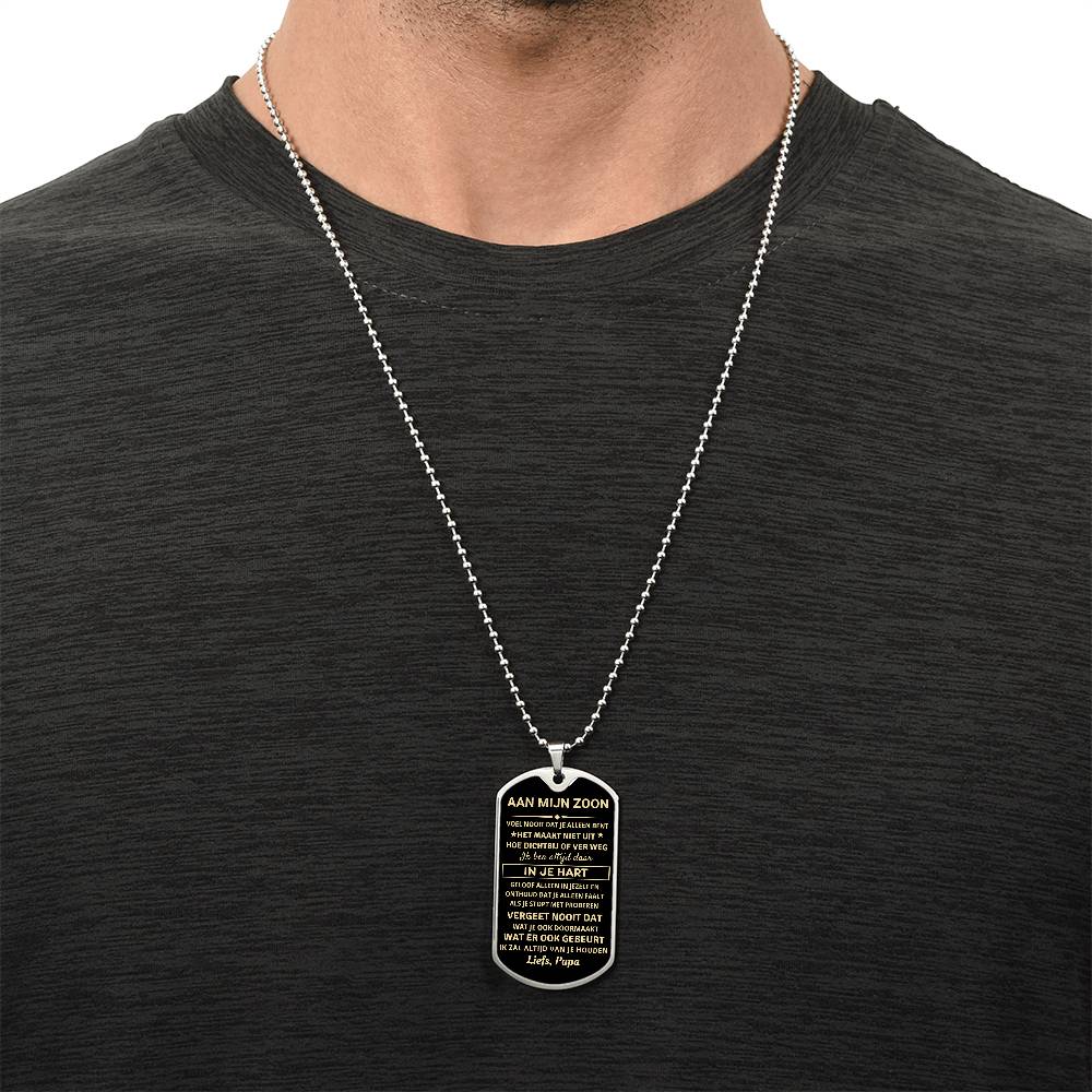 To My Son - I Will Always Love You - Luxury Dog Tag Necklace