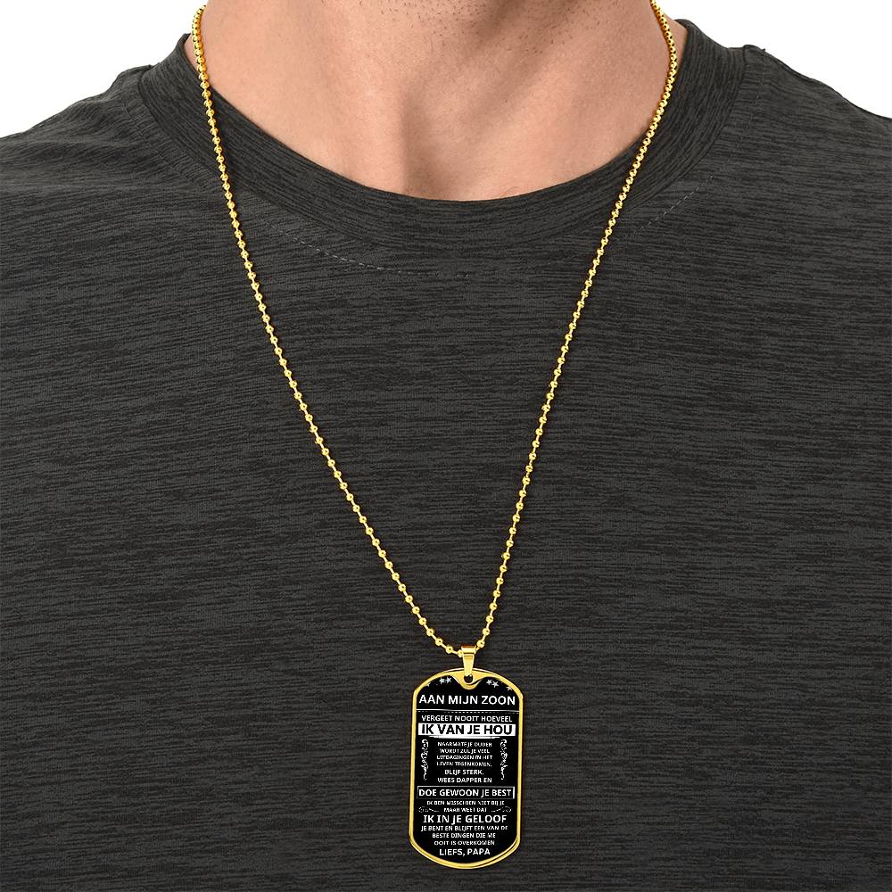 To My Son - Stay Strong, Be Confident - Luxury Dog Tag Necklace