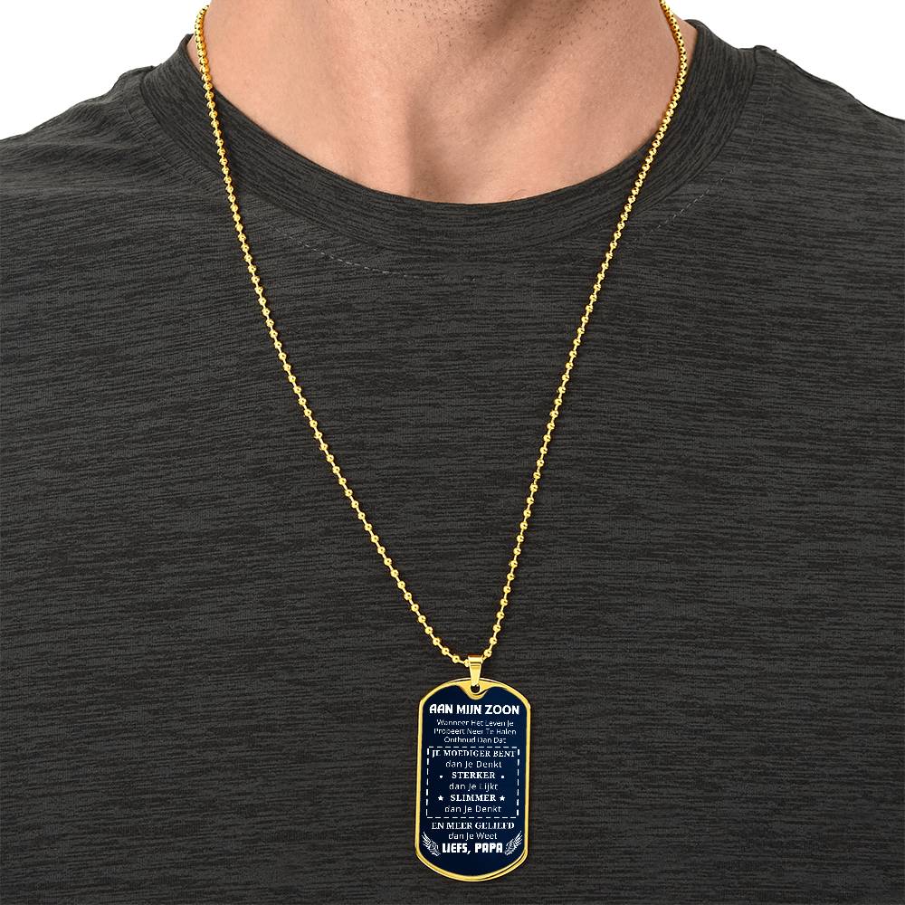 To My Son - You Are Loved More Than You Know - Luxury Tag Necklace