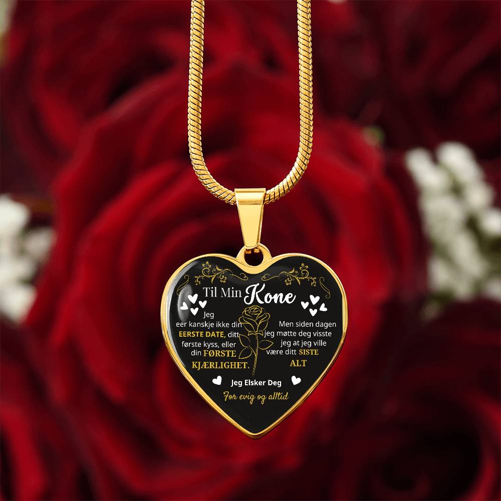 Heart Necklace - I Will Love You Forever and Always - To My Wife