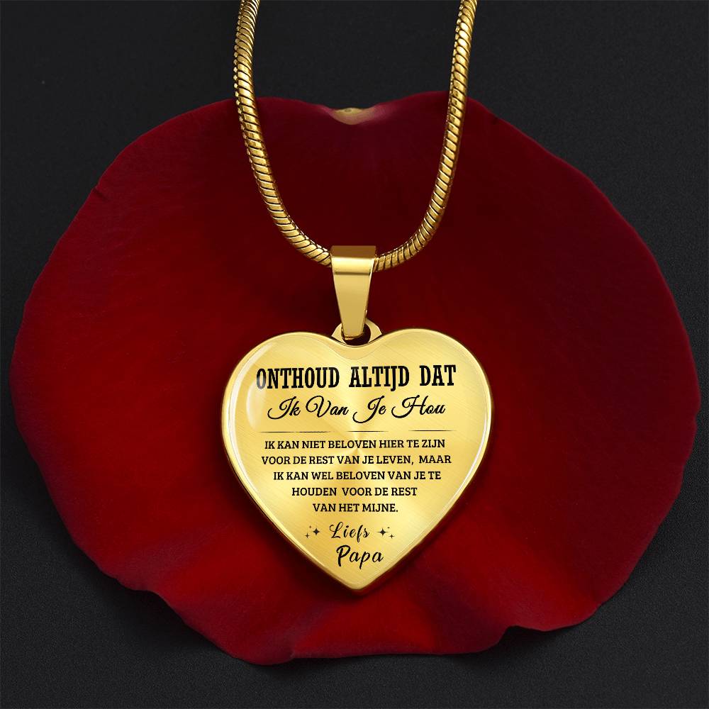 Heart necklace - I love you - Dear, Dad