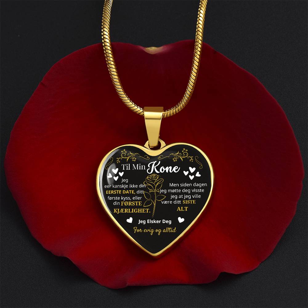 Heart Necklace - I Love You Forever and Always - For My Wife