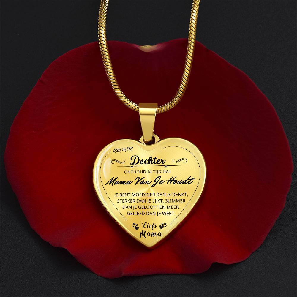 Heart necklace - You are more loved than you know - Love, Mom