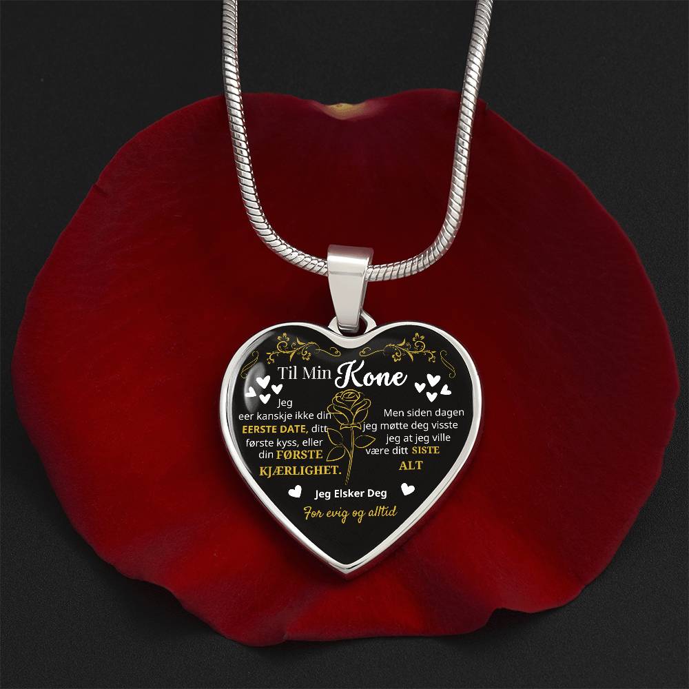 Heart Necklace - I Love You Forever and Always - For My Wife