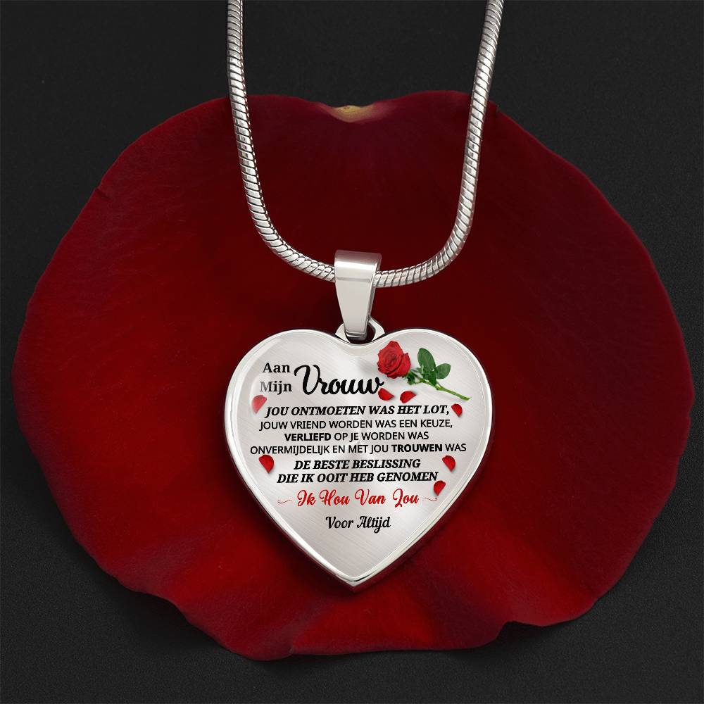 Heart Necklace - I Will Love You Forever and Always - To My Wife