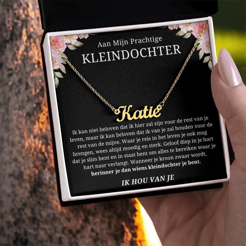 To My Granddaughter - Always Be Brave and Strong - Personalized Name Necklace