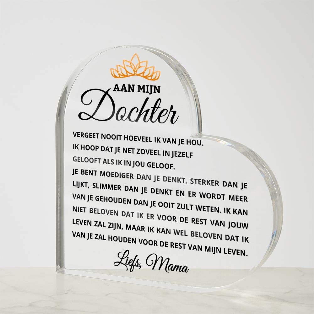 Beautiful Gift for Daughter from Mother 'Never Forget How Much I Love You' Plaque