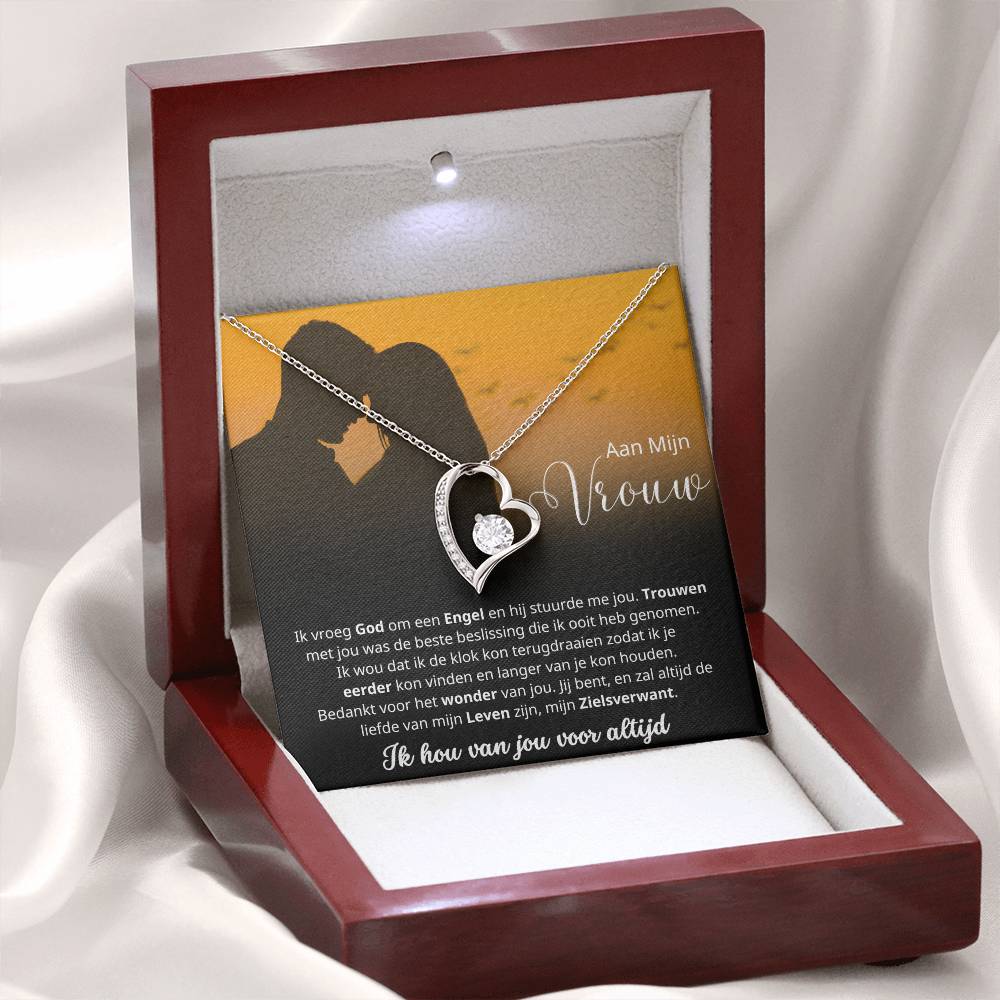 To My Wife - Love of My Life - Heart Necklace