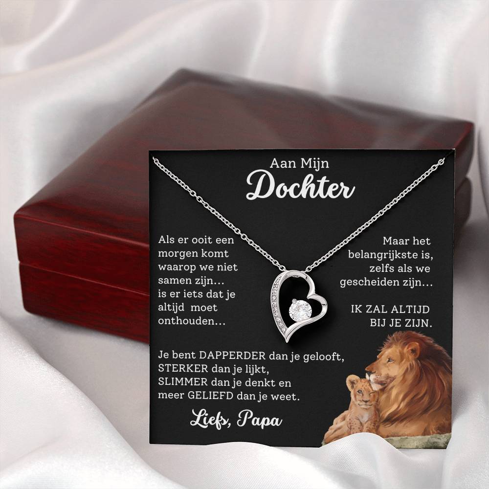 To My Daughter - I Will Always Be With You - Heart Necklace