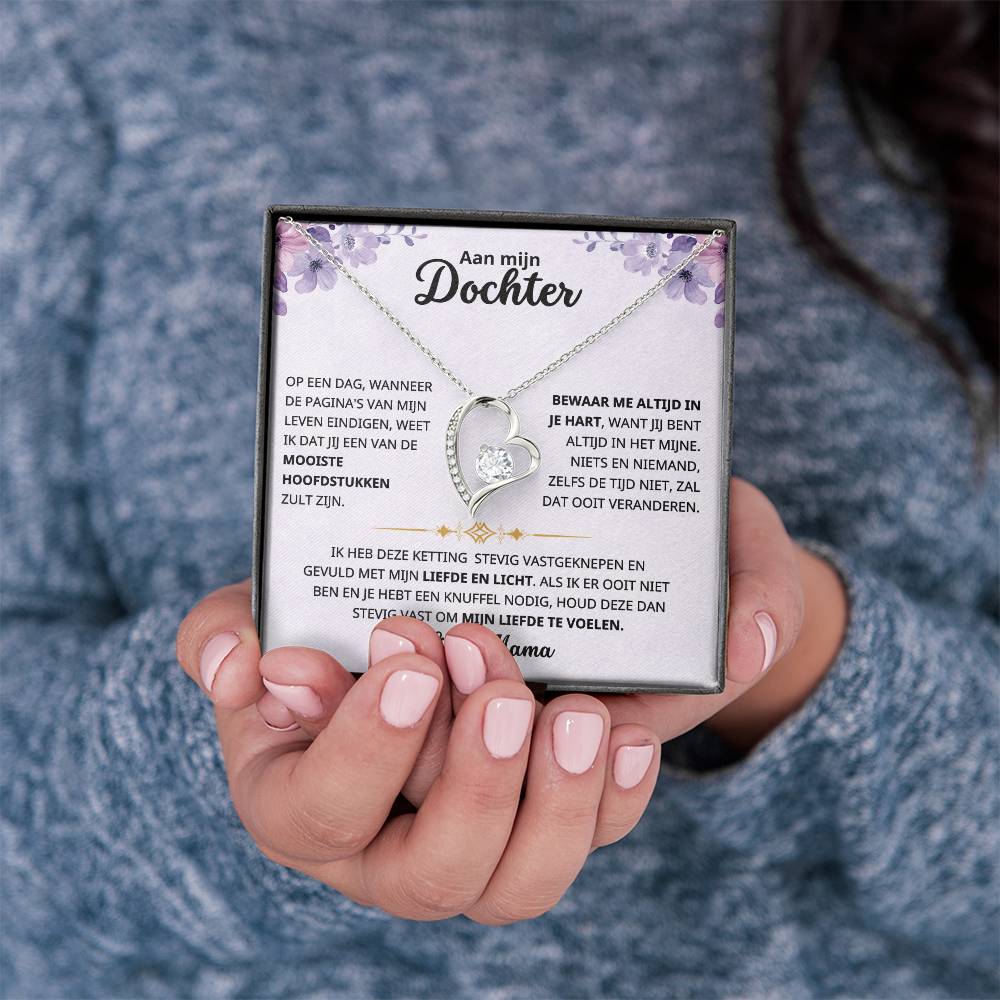 To My Daughter - My Love and Light - Heart Necklace