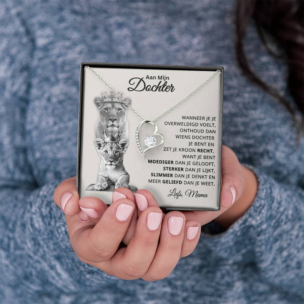 To My Daughter - You are braver, stronger, smarter, and loved - Heart Necklace