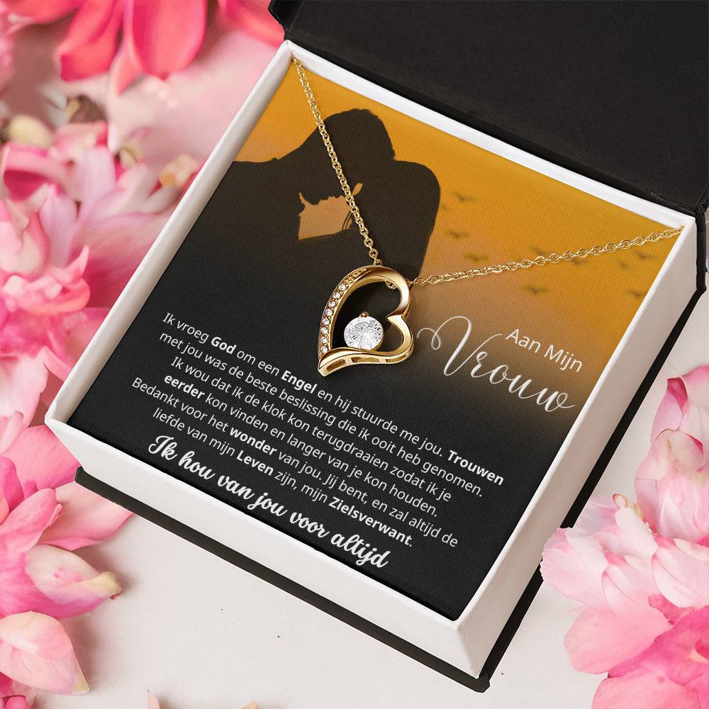 To My Wife - Love of My Life - Heart Necklace