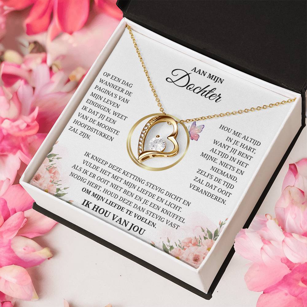 To My Daughter - Filled with My Love and Light - Heart Necklace