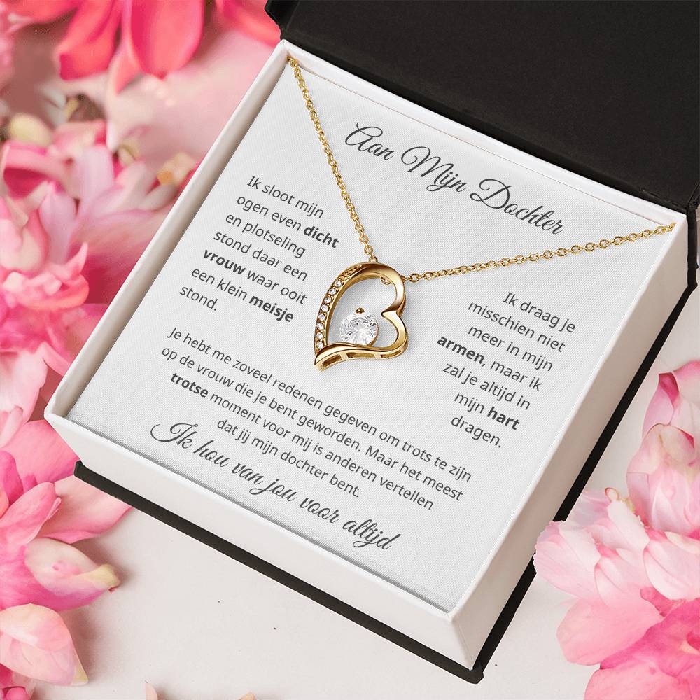 To My Daughter - I Am Proud of You - Heart Necklace