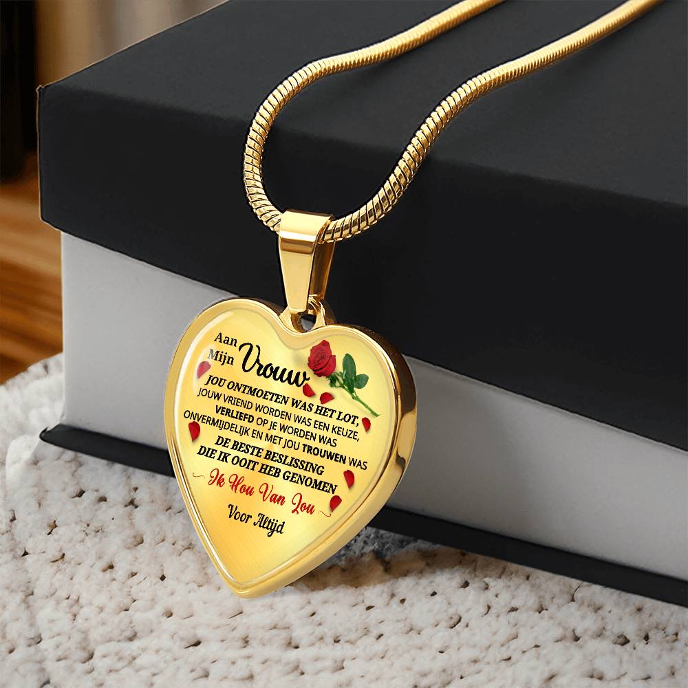 Heart Necklace - I Will Love You Forever and Always - To My Wife