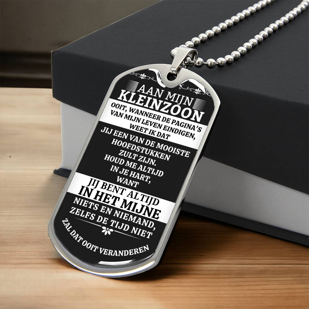 To My Grandson - Always Keep Me in Your Heart - Luxury Dog Tag Necklace