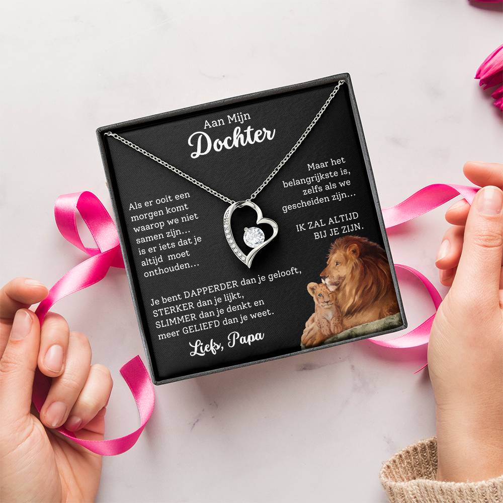 To My Daughter - I Will Always Be With You - Heart Necklace