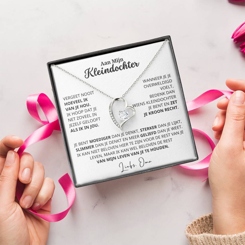 To My Granddaughter - I Believe in You Love, Grandma - Heart Necklace