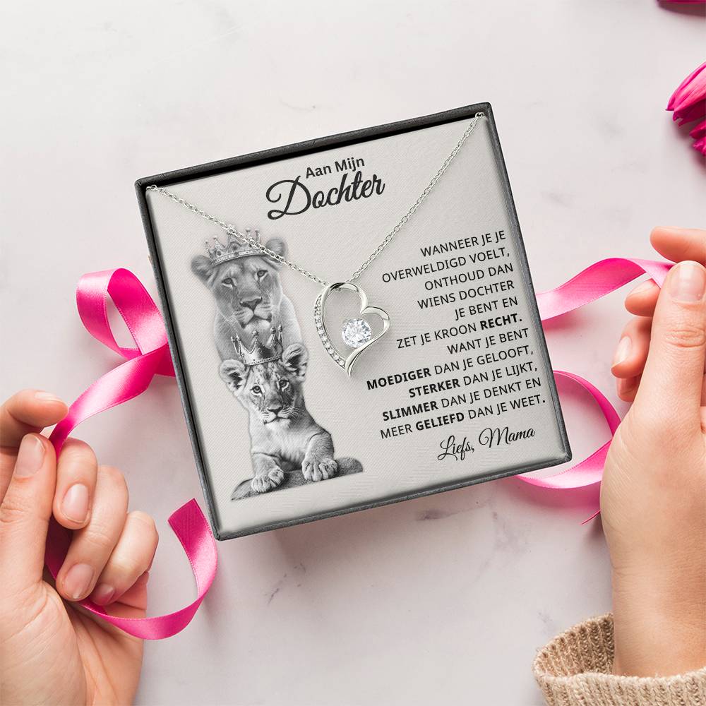 To My Daughter - You are braver, stronger, smarter, and loved - Heart Necklace