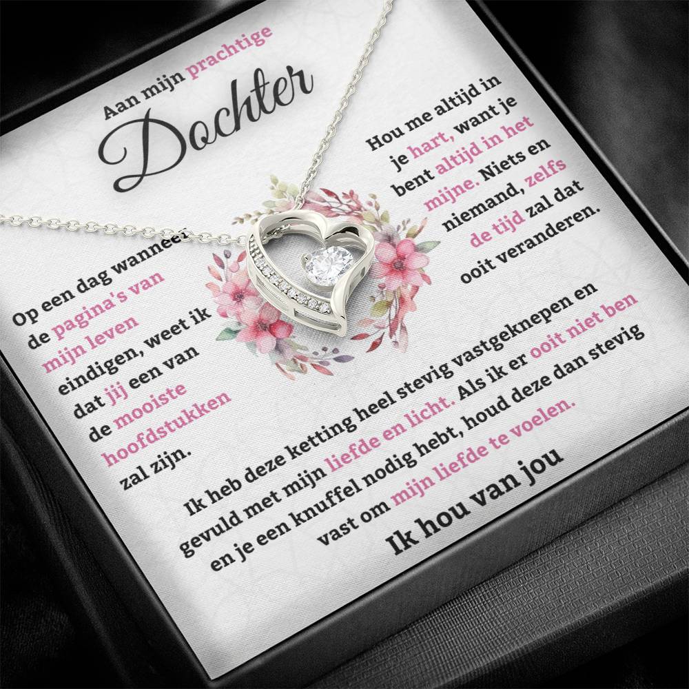 To My Daughter - I Love You - Heart Necklace