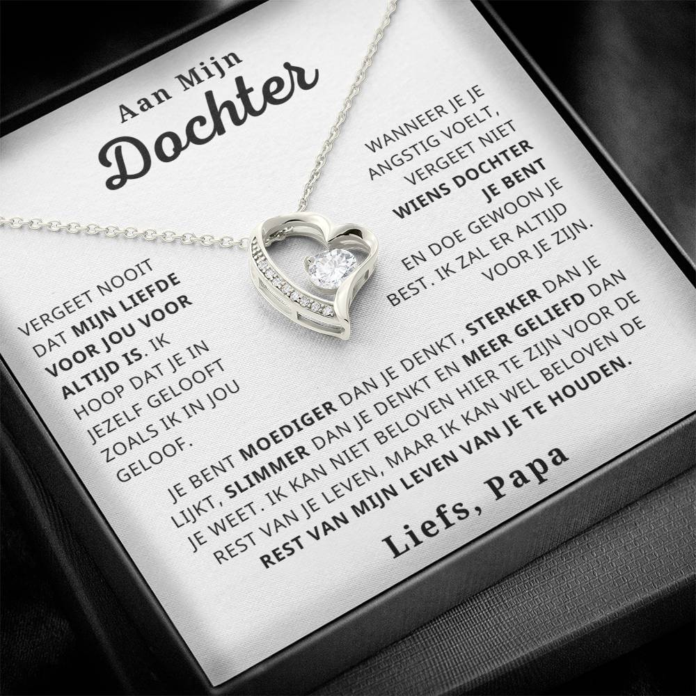 To My Daughter - My Love for You is Forever - Heart Necklace
