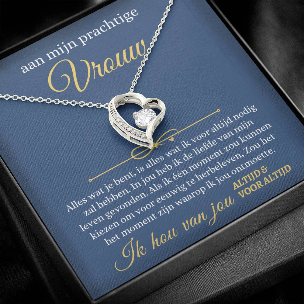 To My Beautiful Wife - I Will Always and Forever Love You - Heart Necklace