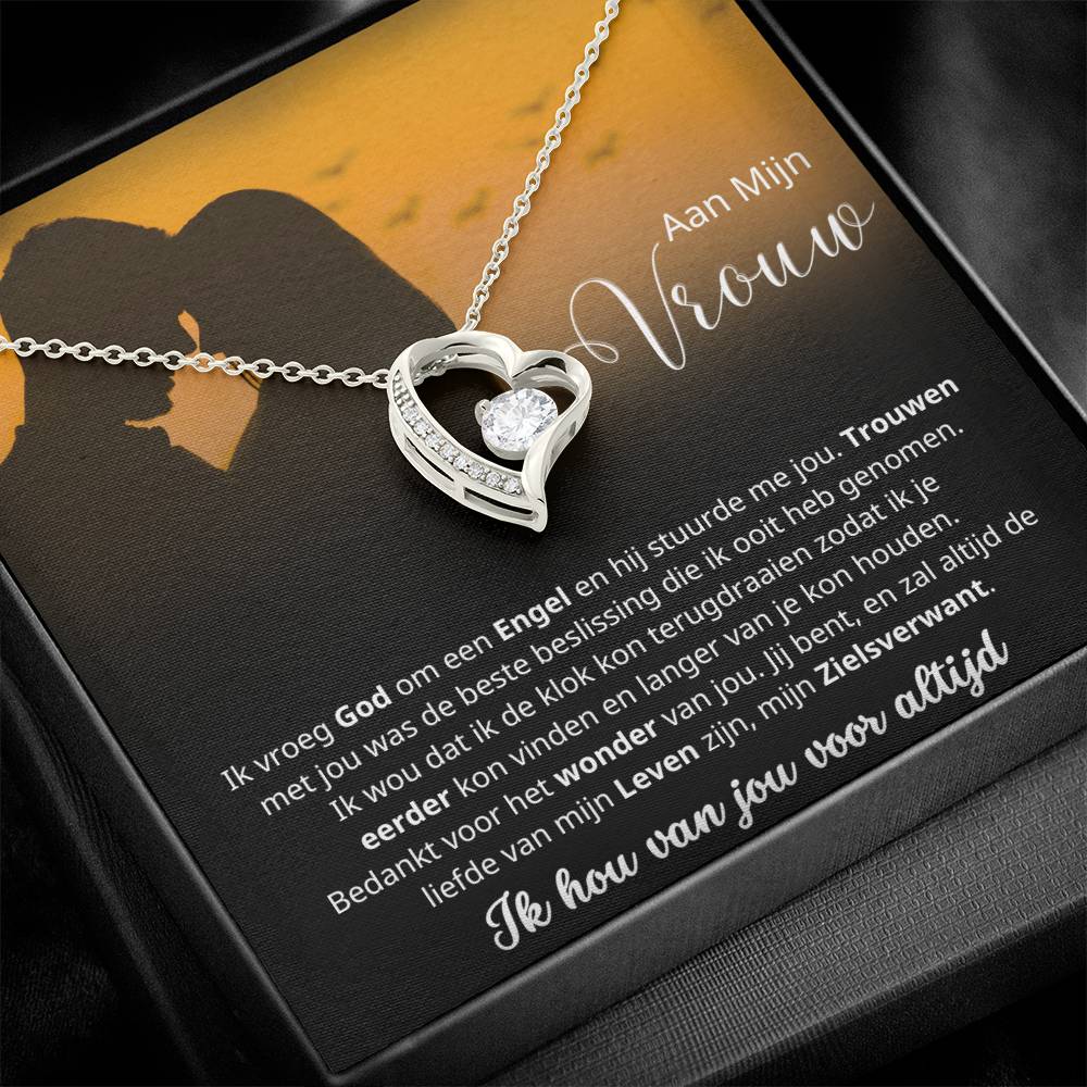 To My Wife - Love of My Life - Heart Necklace