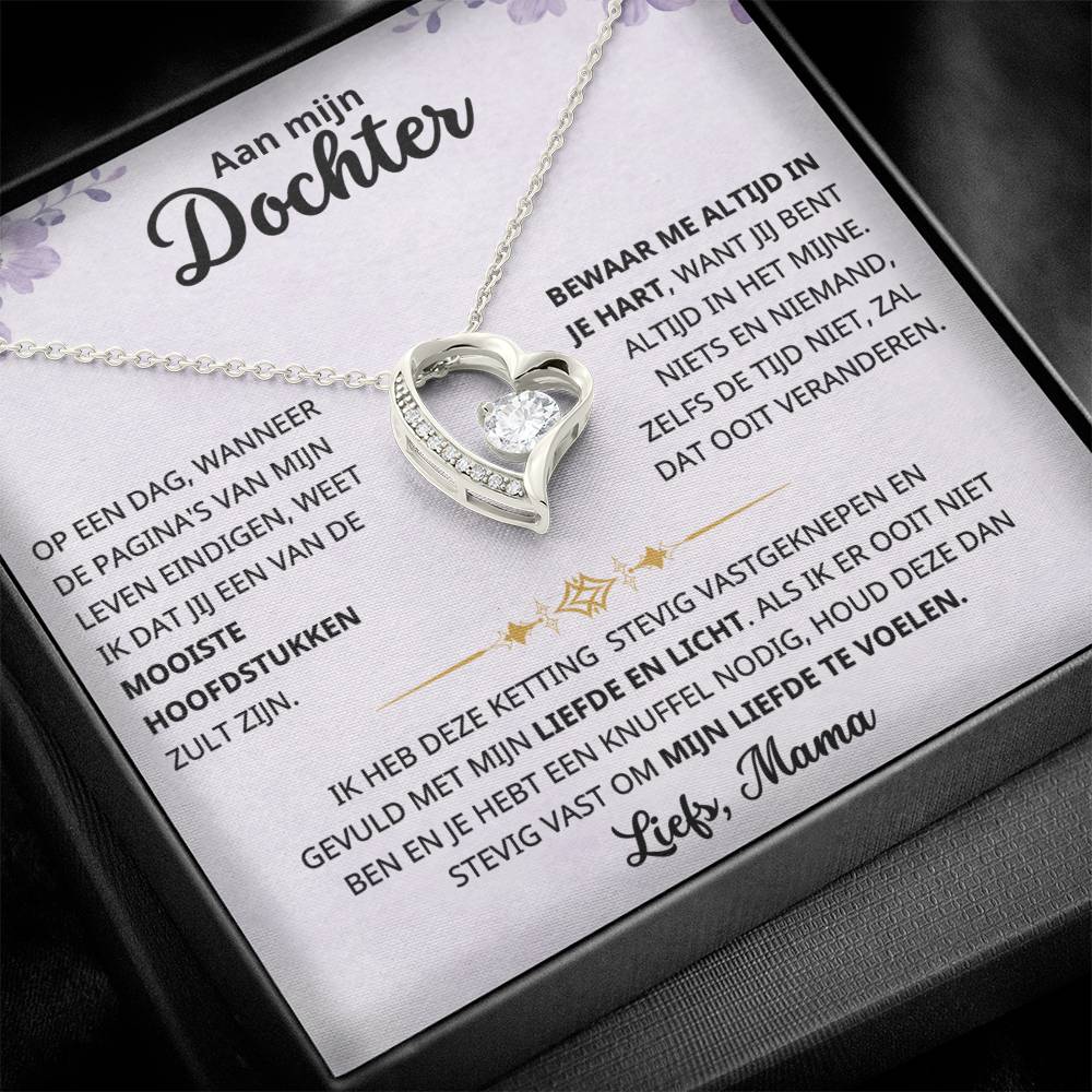 To My Daughter - My Love and Light - Heart Necklace