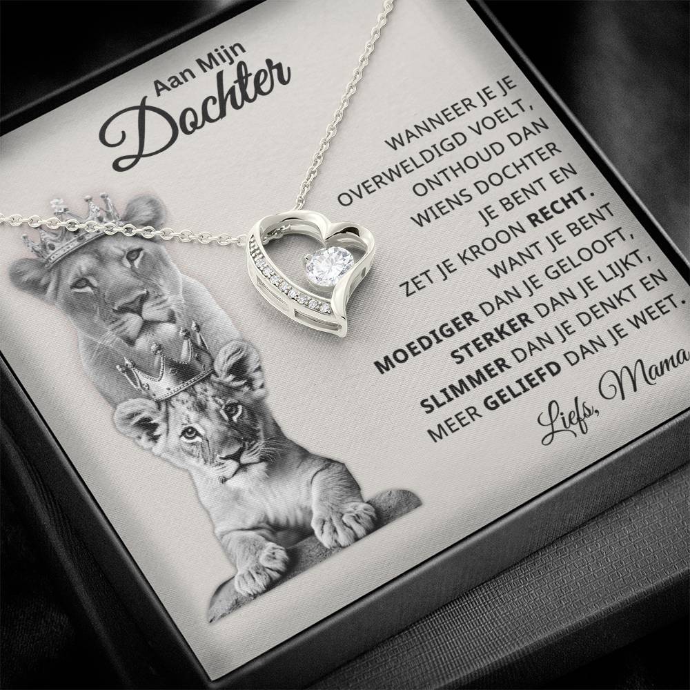 To My Daughter - You are braver, stronger, smarter, and loved - Heart necklace